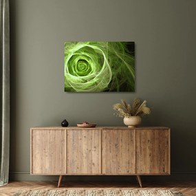 Obraz na szkle - Abstrakcyjny zielony róż (70x50 cm)