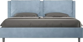 Łóżko bez stelaża tapicerowane 180x210 microfibra Błękitny Antea