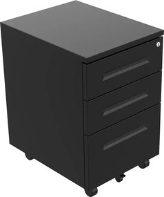 Czarny kontenerek pod biurko na klucz W5-L84