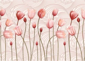 Obraz na szkle - Różowe tulipany (70x50 cm)