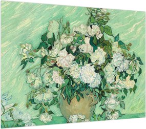 Obraz na szkle - Vincent van Gogh, Roses, reprodukcje (70x50 cm)