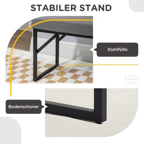 HOMCOM Ławka Sypialniana Aksamitna Tapicerka Elegancka do Makijażu i Salonu Wysoki Komfort Ciemnoszara | Aosom PL