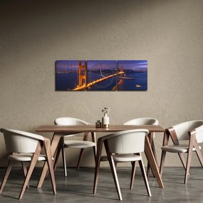 Obraz - Most Golden Gate (z zegarem) (90x30 cm)