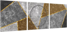 Obraz - Imitacja materiałów (z zegarem) (90x30 cm)