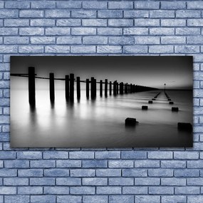 Obraz na płótnie Drewniane Molo we Mgle