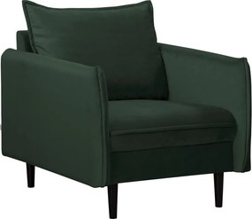 Ciemnozielony aksamitny fotel Juli – Ropez