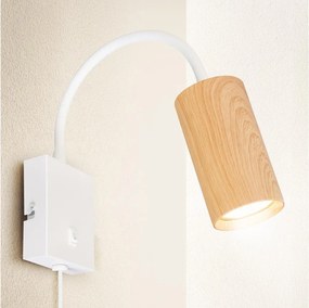 Brilagi - Regulowana lampa ścienna SELE 1xGU10/30W/230V biała/dekor dąb