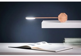 Jasnobrązowa lampa stołowa LED (wysokość 38 cm) Octagon One – Gingko