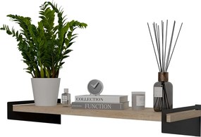Półka ścienna w stylu industrialnym czarny + dąb sonoma D8-N55