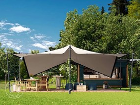 TOOLPORT Namiot Stretch 4,5 x 6 m, w zestawie ze słupami aluminiowymi, kolor: piaskowy - (1703)