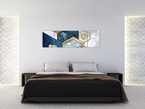 Obraz - Marmurowe sześciokąty (170x50 cm)