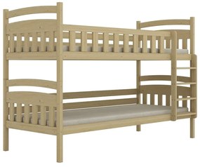Łóżko piętrowe JULITA 160x80 sosna lakierowana drewniane trzyosobowe z szufladami KOCOT KIDS