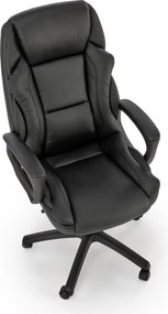 Czarny fotel biurowy z ekoskóry Mario Halmar