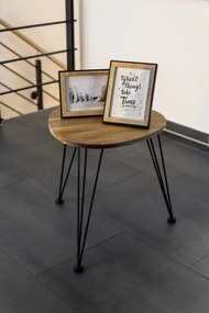 Stolik kawowy okrągły, blat Ø 44 cm z drewna akacji, WENKO