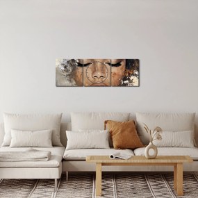 Obraz - Portret kobiety (z zegarem) (90x30 cm)