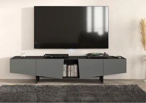 Nowoczesna szara szafka RTV z szufladami WING / szer. 200 cm