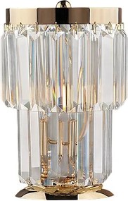 Lampa stołowa Schubert z żelaza i złoconego mosiądzu z kryształkami 1 lampa H.24 Ø15 BL272-LT-OR