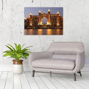 Obraz na szkle - budowa w Dubaju (70x50 cm)