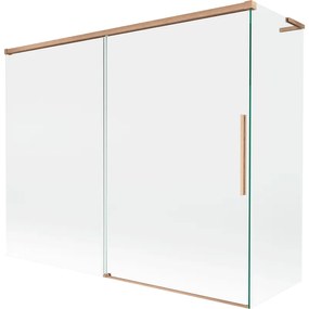 Mexen Rox L parawan nawannowy 2-skrzydłowy rozsuwany 190 + 80 x 150 cm, transparent, miedź szczotkowana - 8C9L-190-080-65-00