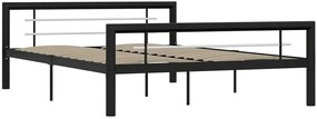 Czarne metalowe łóżko w stylu loftowym 140x200 cm - Sahar