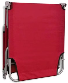 Składany leżak ogrodowy czerwony N2-G10