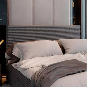 Promocja Łóżko tapicerowane boxspring ISPIRA 140x200 cm kremowe II jakość Materac: Materac sprężynowy Bonell