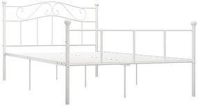Białe metalowe łózko małżeńskie 180x200 cm - Fiosa