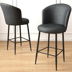 Zestaw krzeseł barowych Uras Anthracite and Black,6 szt., 6 szt.