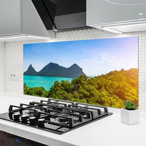 Panel Szklany do Kuchni Szczyty Gór nad Zatoką