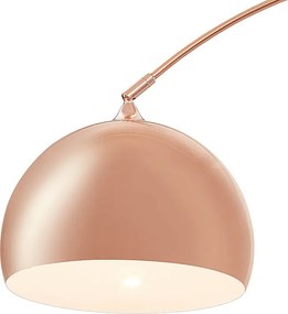 Duża lampa podłogowa w stylu art déco OMBRAGE - Metal i marmur - wys. 180 cm - Miedziany