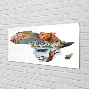 Panel szklany do Kuchni Dzika Fauna: Zebra, Żyrafa i Tygrys