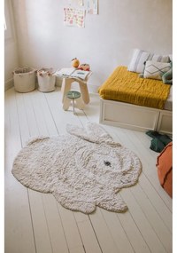 Jasnoszary bawełniany dywan dziecięcy tkany ręcznie odpowiedni do prania 130x135 cm Bunny – Lorena Canals