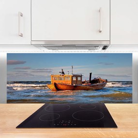 Panel Szklany Samotna Łódź Na Horyzoncie