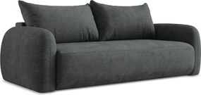 Kanapa 3-osobowa z funkcją spania - z tkaniny szenilowej - ciemny szary - HALE