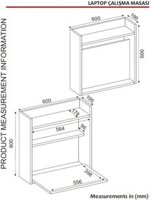 Biurko Laptop White and Walnut