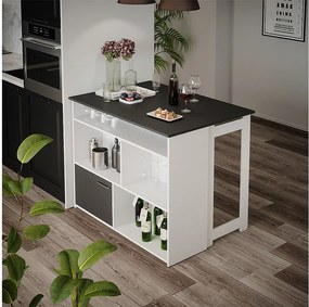 Stół barowy antracyt/biały 116x37x90.5 dominic