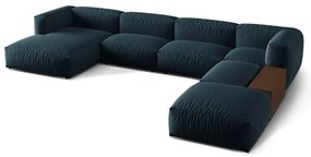 Ciemnoniebieski narożnik modułowy (prawostronny/w kształcie litery U) Martina – Micadoni Home