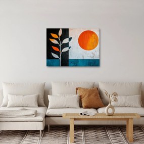 Obraz - Abstrakcja rośliny i słońca (70x50 cm)