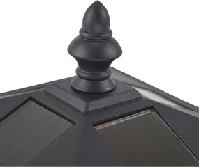 Outsunny Solarna Latarnia Ogrodowa LED Oświetlenie Chodnikowe 10 Lumenów Czarna 15x15x120cm | Aosom PL