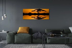 Obraz drukowany na płótnie Drzewo o Zachodzie Słońca