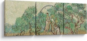 Obraz - Vincent van Gogh, The Olive Orchard, reprodukcje (z zegarem) (90x30 cm)