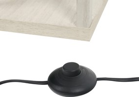 HOMCOM Lampa stojąca z półkami, Lampka stojąca, Drewno, 26 x 26 x 160 cm, do salonu/sypialni (Bez żarówki)