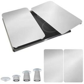 Zestaw 2 szklanych płyt ochronnych na kuchenkę Wenko Universal Silver