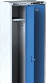 Metalowa szafka ubraniowa S7, 2-drzwiowa, 1500 x 600 x 500 mm, demontaż, zamek obrotowy, drzwi ciemnoszare