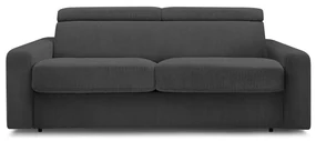 Ciemnoszara sztruksowa rozkładana sofa 215 cm Monaco – Bobochic Paris
