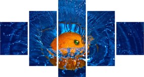 Obraz - pomarańcza w wodzie (125x70 cm)