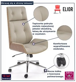 Nowoczesny beżowy fotel biurowy obrotowy T9-M55