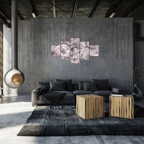 Obraz - Vintage kwiaty piwonii (125x70 cm)