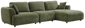 Kanapa narożna prawostronna zielona z tkaniny TINDRALO