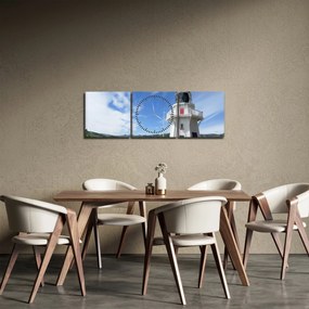 Obraz latarni morskiej Akaroa w Nowej Zelandii (z zegarem) (90x30 cm)